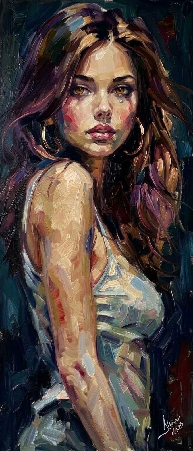 ArteDiAlina.com painting: Unspoken happiness or a silent pain